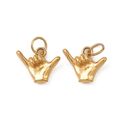 304 прелести нержавеющей стали, талисман для руки Шака, ионное покрытие (ip), с целью перехода в кольце