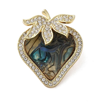 Брошь в виде клубники со стразами и акрилом, булавки из сплава для лацканов одежды рюкзака