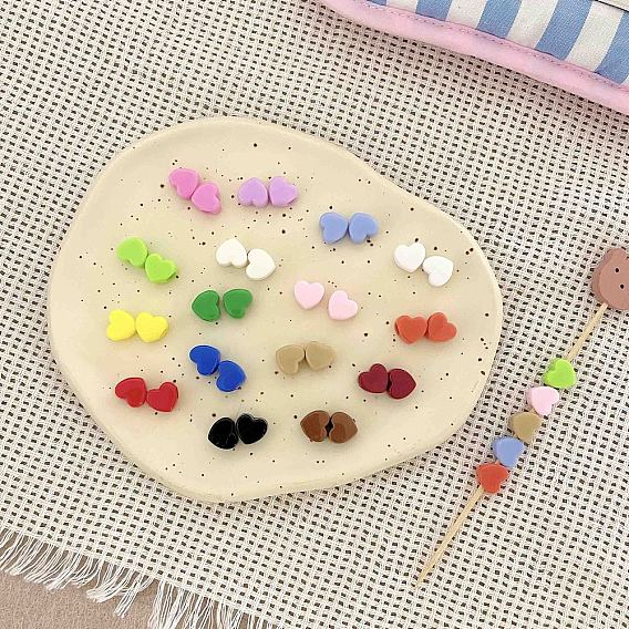 Opaque Acrylic Beads, Heart