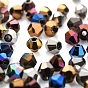 7 Strands 7 Colors Electroplate Glass Bead Strands, Rainbow Plated, Faceted Bicone