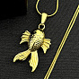 201 Stainless Steel Lucky Fish Pendant Necklaces