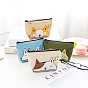 Cartoon Style Cat Pattern Cloth Clutch Bags, Change Purse with Zipperr, for Women, Rectangle