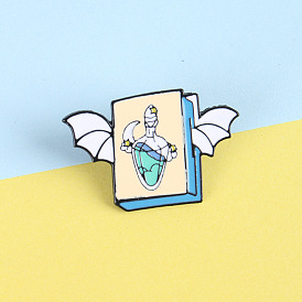 Magical Potion Box Badge with Winged Design for Fashion Accessories