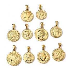 304 подвески из нержавеющей стали, ионное покрытие (ip), плоский круглый с человеческим обаянием