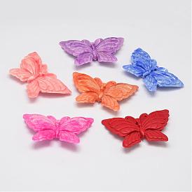Butterfly Dyed Synthetical Coral Beads, 32x52x8mm, Hole: 1mm