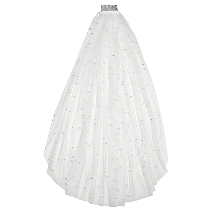 Свадебные вуали из сетчатой ткани, украшения для свадебной вечеринки для женщин, с бусиной из искусственного жемчуга