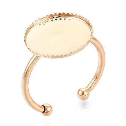 Латунные манжетные кольца, пустая рамка чашка накладка кольцо настройки, реальный 18 k позолоченный