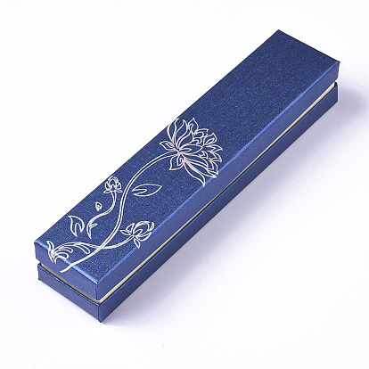 Прямоугольник картона ювелирных браслет коробки, велюр внутри, 225x48x38 мм