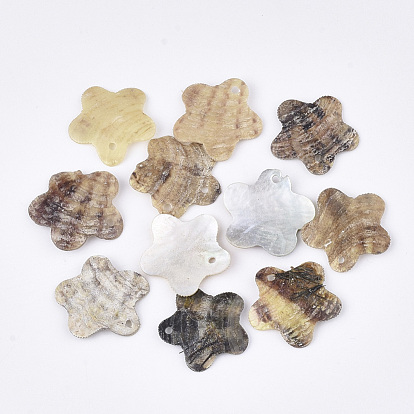 Natural Akoya Shell Pendants, Mother of Pearl Shell Pendants, Flower