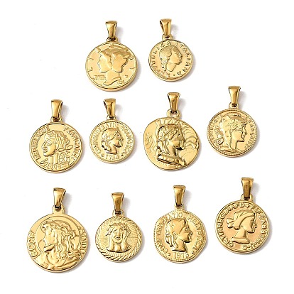 304 подвески из нержавеющей стали, ионное покрытие (ip), плоский круглый с человеческим обаянием