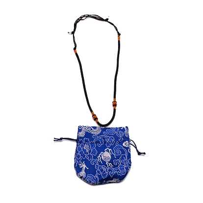 Пакетики для монет из китайской парчи, подарочные пакеты для ювелирных изделий с цветочной вышивкой на шнурке, для женщин девушек