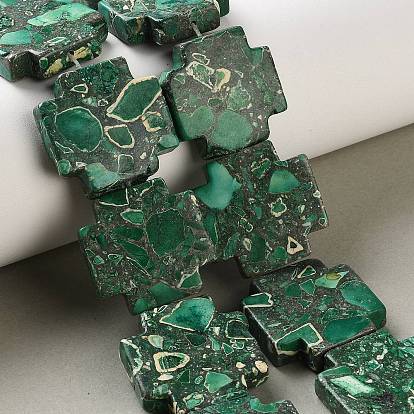 Synthetic Imperial Jasper Beads, Dyed, Cross