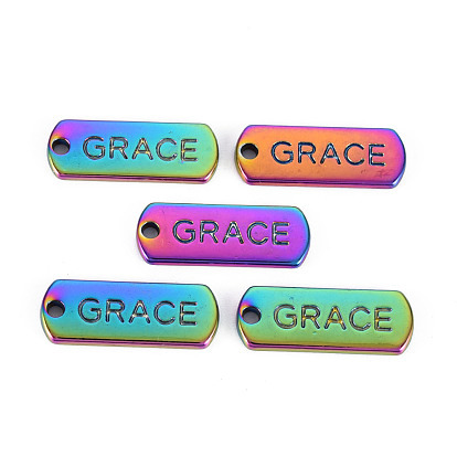 Alloy Charms, Cadmium Free & Nickel Free & Lead Free, Oval with Grace