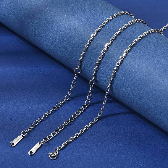 12 шт. 304 ожерелья из нержавеющей стали с цепочкой для мужчин и женщин, без потускнения