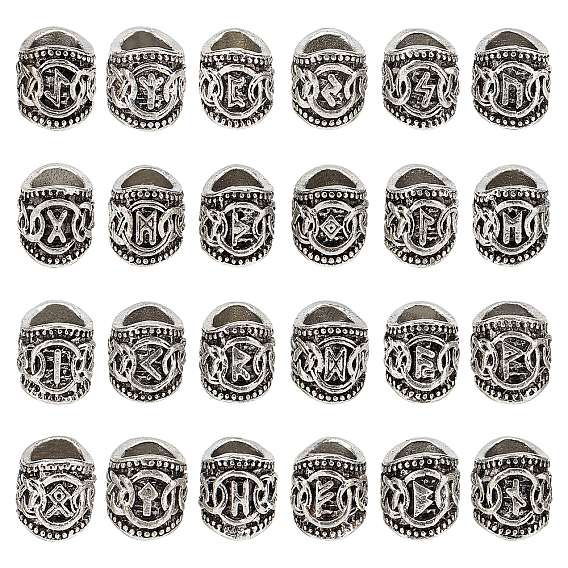 Alloy Dreadlocks Braiding Beads, for Hair Styling, Column, Viking Theme, Cadmium Free & Lead Free