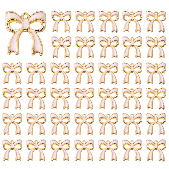 50подвески из эмали с покрытием из сплава, бантом прелести, золотые