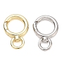 Rack Plating Brass Spring O Ring Clasps with Swivel Ring, Cadmium Free & Lead Free,  Long-Lasting Plated