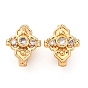 Латунные застежки-крючки из прозрачного кубического циркония с микропаве, без кадмия, без никеля и без свинца, крестик