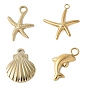 304 подвески из нержавеющей стали, золотые, подвеска в форме дельфина/ракушки/морской звезды