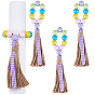 Easter Wood Beaded Napkin Rings with Tassels, Napkin Holders for Easter Festival Banquet Wedding