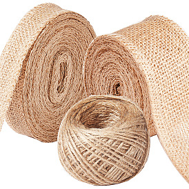 Jewelry Making Sets, with Braided Burlap Ribbon, Hessian Ribbon, Jute Ribbon, and Jute Twine