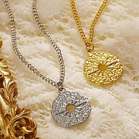 Stainless Steel Donut with Star Pendant Necklaces for Women