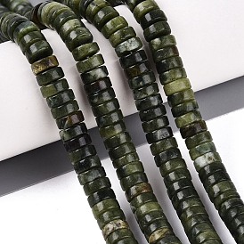 Natural Chinese Jade Beads Strands, Disc, Heishi Beads