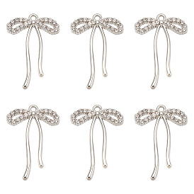 15шт. подвески из сплава с микропаве из кубического циркония, бантом