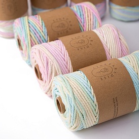 Gradient Color Cotton String Threads, Macrame Cord, Decorative String Threads, for DIY Crafts, Gift Wrapping and Jewelry Making