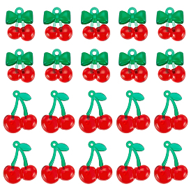 30 шт 2 стили прозрачные акриловые подвески, вишня