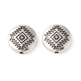 Tibetan Style Alloy Beads, Cadmium Free & Lead Free, Flat Round