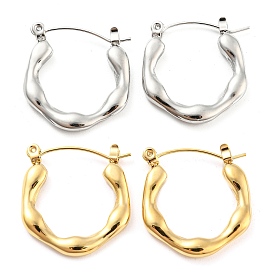 Wave Ring 304 Stainless Steel Hoop Earrings for Women