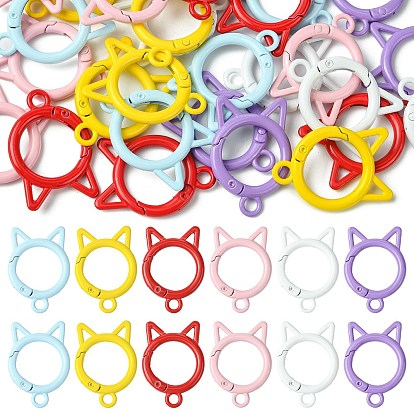 30шт 6 цветные пружинные кольца из цинкового сплава, форма кошки