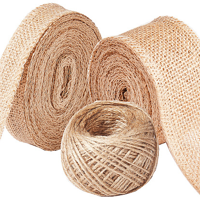 Jewelry Making Sets, with Braided Burlap Ribbon, Hessian Ribbon, Jute Ribbon, and Jute Twine