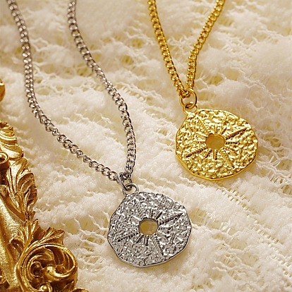 304 Collares colgantes de donut con estrella de acero inoxidable para mujer