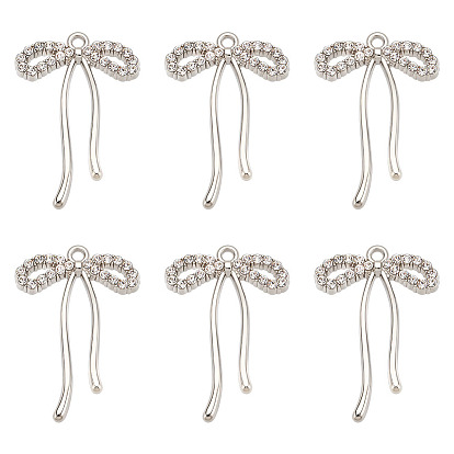 15шт. подвески из сплава с микропаве из кубического циркония, бантом