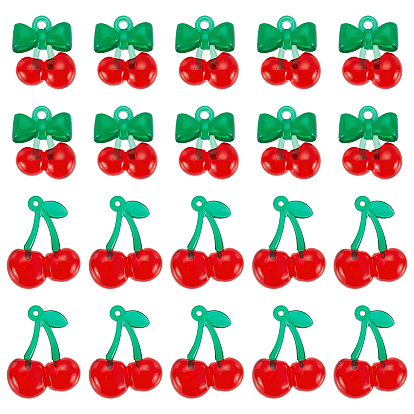 30 шт 2 стили прозрачные акриловые подвески, вишня