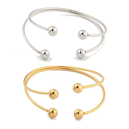 304 женский браслет-манжета из нержавеющей стали, круглые