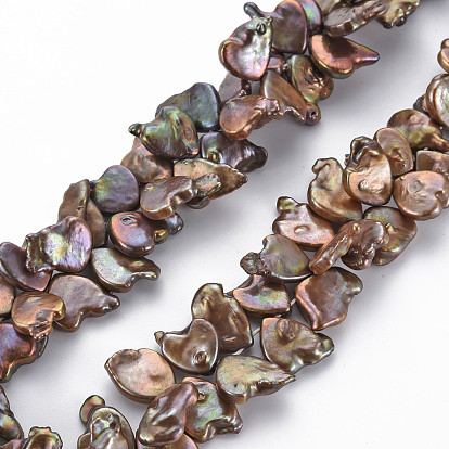Natural Keshi Pearl Beads Strands, Cultured Freshwater Pearl, Dyed, Heart