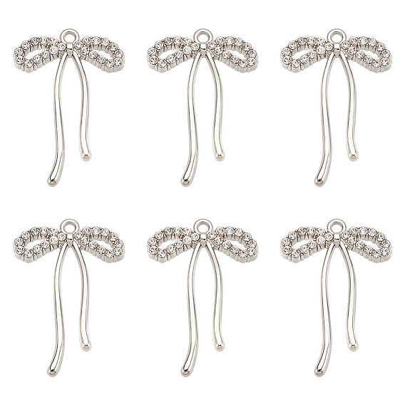 15шт. подвески из сплава с микропаве из кубического циркония, бантом