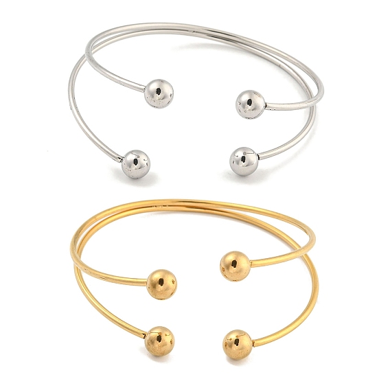 304 женский браслет-манжета из нержавеющей стали, круглые