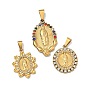 Тема Девы Марии 304 подвески из нержавеющей стали, со стразами и 201 застежкой из нержавеющей стали на дужках, золотые, ионное покрытие (ip)
