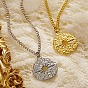 304 Stainless Steel Donut with Star Pendant Necklaces for Women
