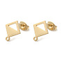 Ion Plating(IP) 304 Stainless Steel Stud Earring Findings, Rhombus