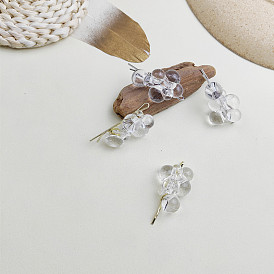 Modern Crystal Gold Silver Hair Clip with Transparent Edge and Bangs Clip