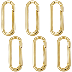 6шт. латунные пружинные кольца-затворы, долговечный, без кадмия и без свинца, стойки покрытие, овальные