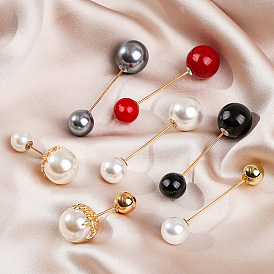 Flower-shaped Pearl and Zircon Collar Pin for Clothing - Practical Dress Accessory to Prevent Slipping