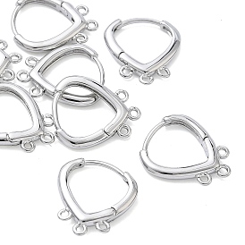 SHEGRACE Brass Hoop Earrings Findings, Cadmium Free & Nickel Free & Lead Free, with 3 Loop