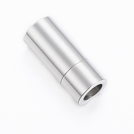 Smooth 304 Stainless Steel Magnetic Clasps with Glue-in Ends, Column