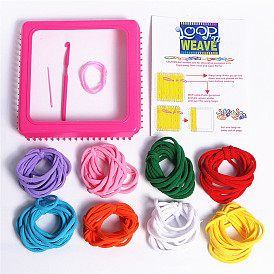 Weaving Loom for Kids, Craft Loops for Weaving, including Plastic Loom Boards, Needle, Instruction